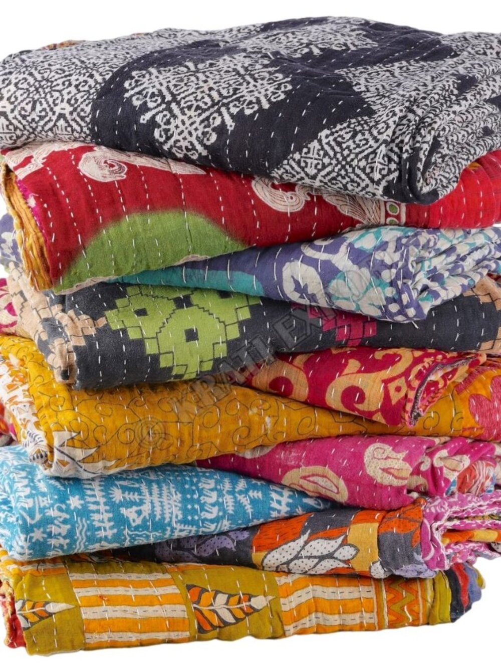 Vintage Kantha Quilts Handmade Old Saree Made gudari Boho Bedding Throw Blanket